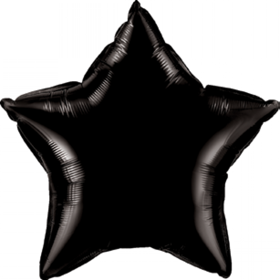 *9" Black Star Foil Balloon with Valve – 10 pack