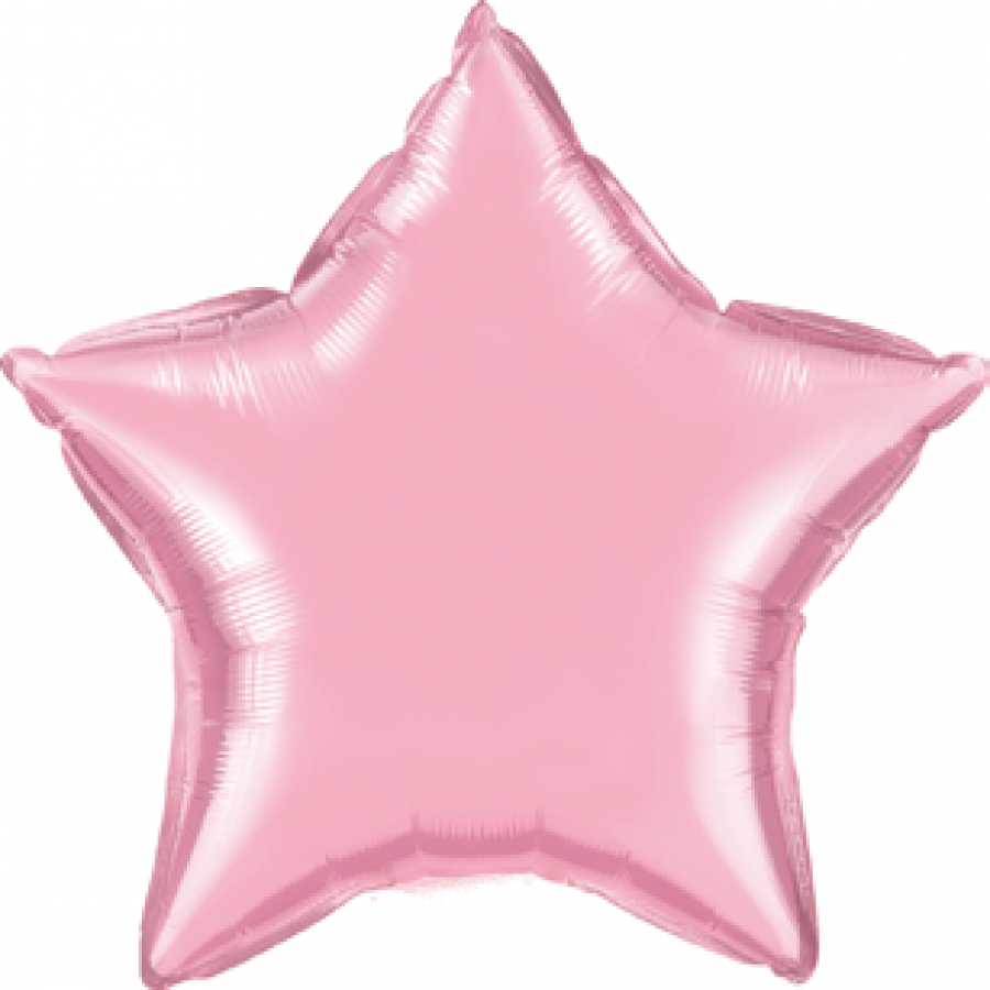 *9" Light Pink Star Foil Balloon with Valve – 10 pack