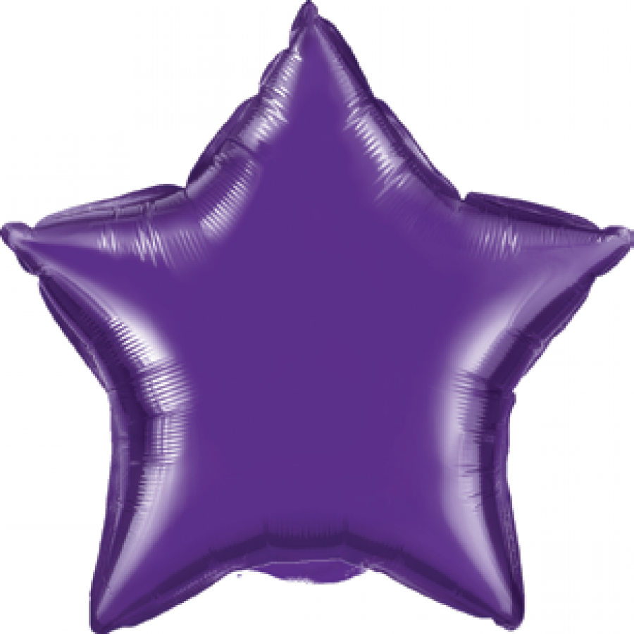 *9" Purple Star Foil Balloon with Valve – 10 pack