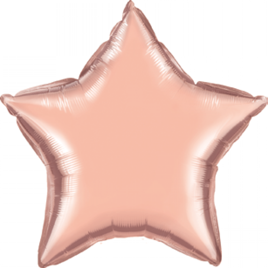 *9" Rose Gold Star Foil Balloon with Valve – 10 pack