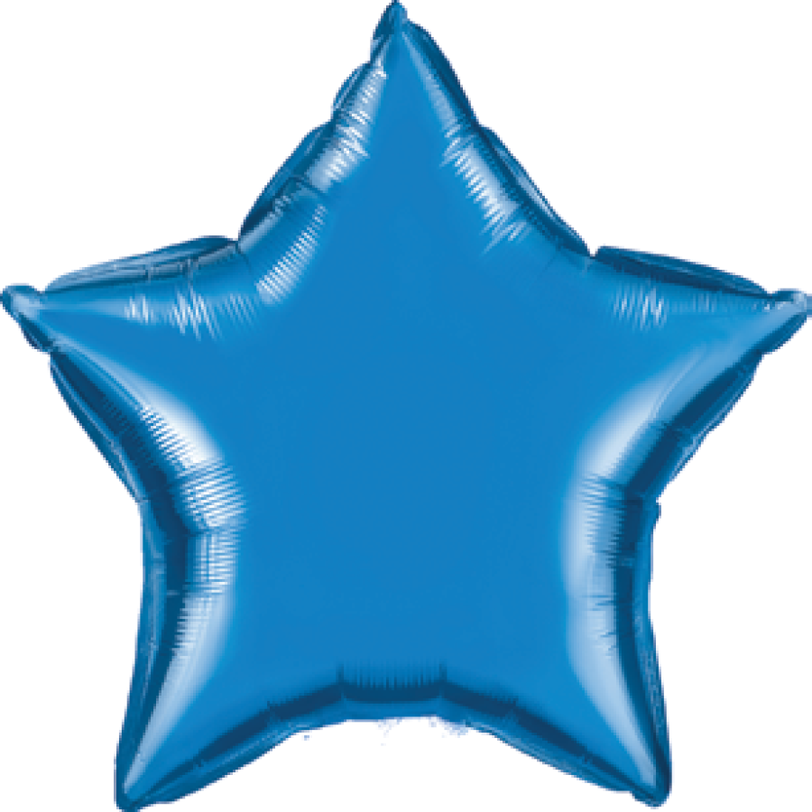4" Royal Blue Star Foil Balloons Air filled - 50 ct