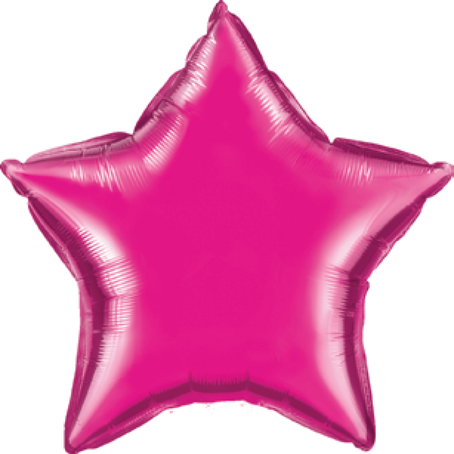 4" Hot Pink Star Foil Balloons Air filled - 50 ct