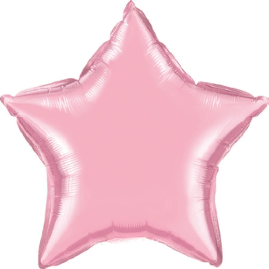 4" Light Pink Star Foil Balloons Air filled - 50 ct