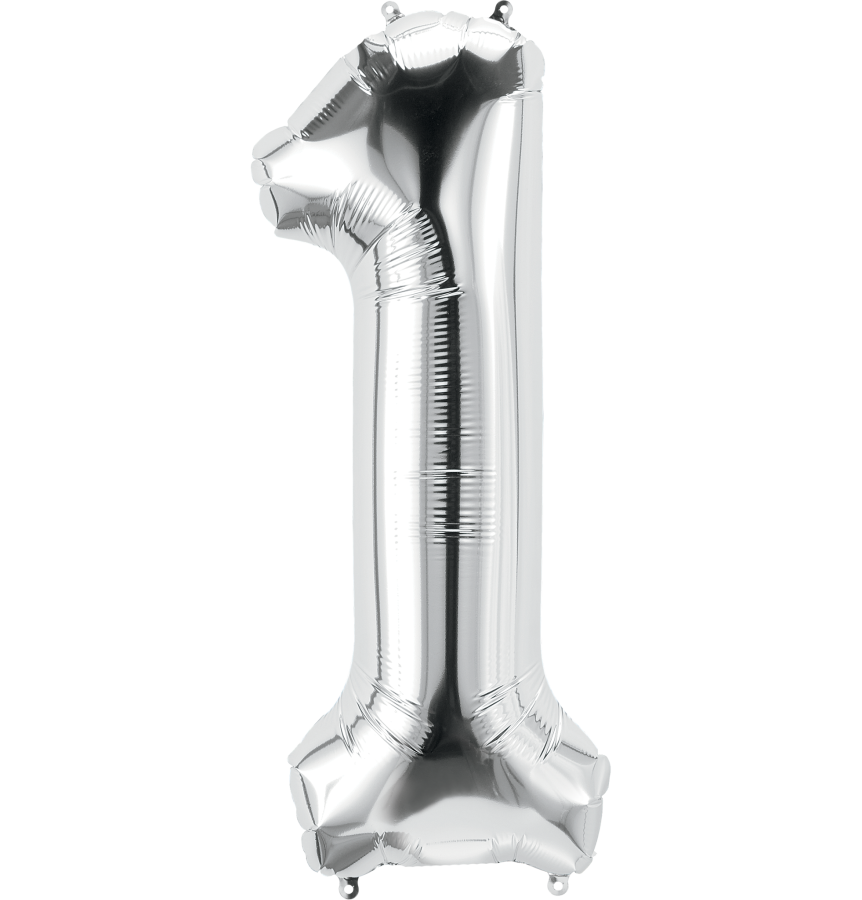 14" Silver Number "1"