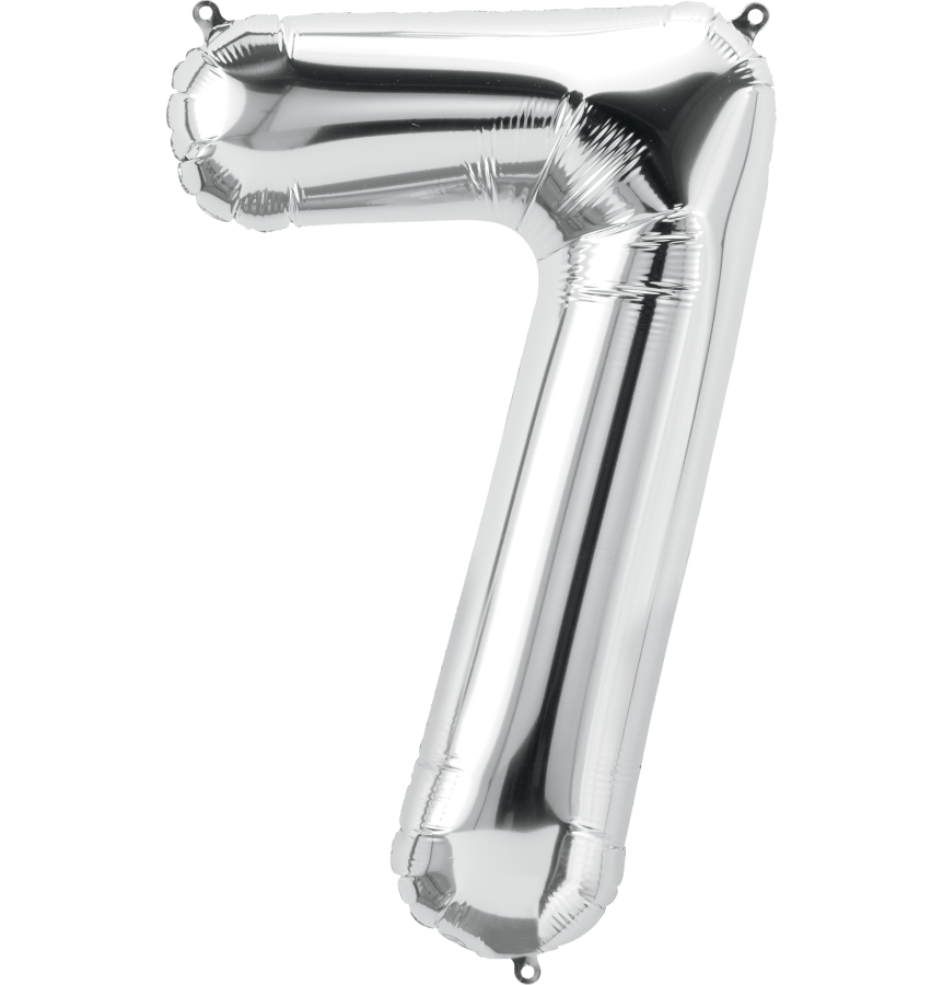 14" Silver Number "7"