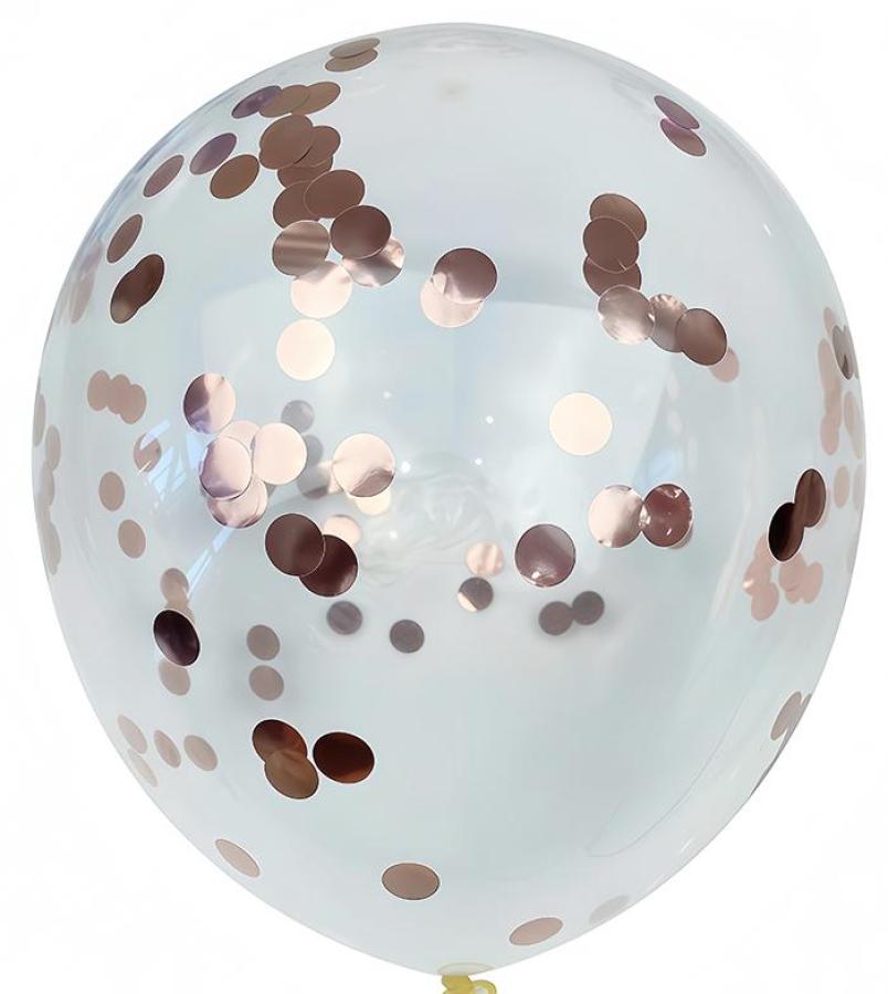 Confetti Rose Gold Latex Balloons – 100 ct.