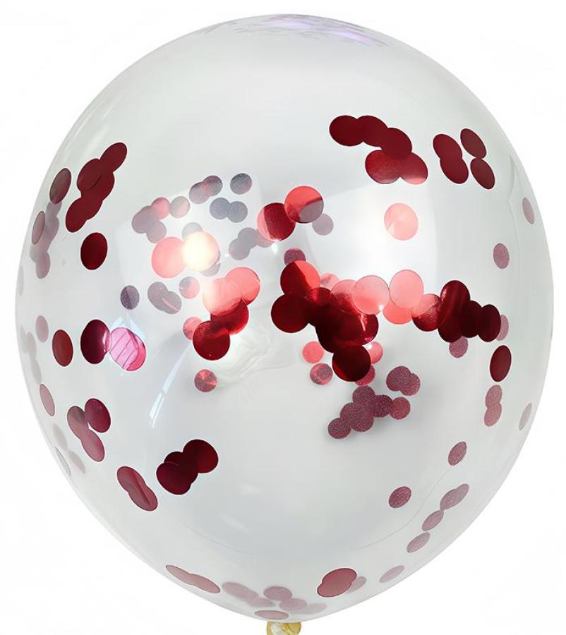 Confetti Red Latex Balloons – 100 ct.