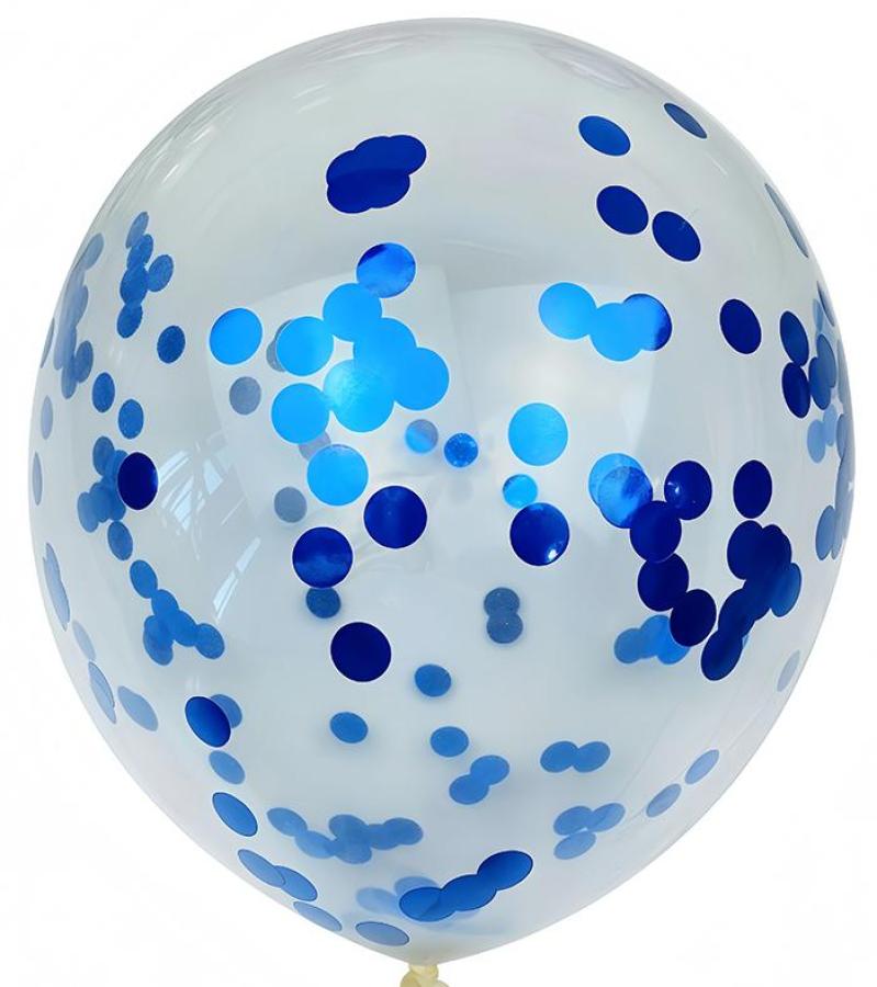 Confetti Blue Latex Balloons – 100 ct.
