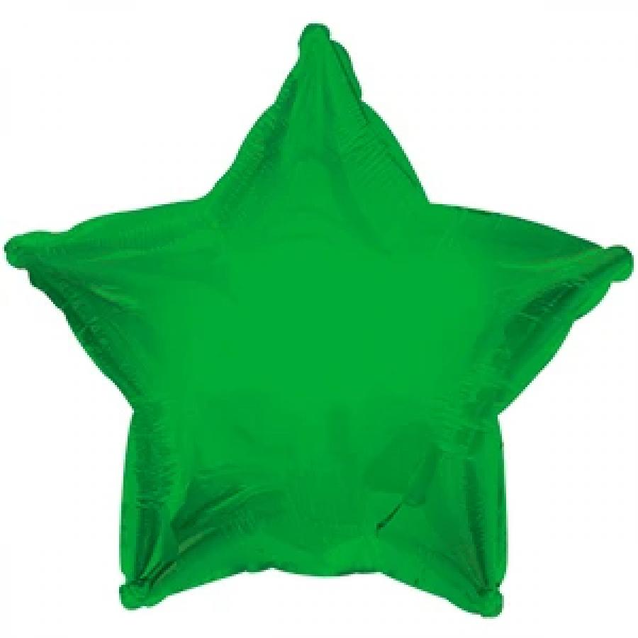 9" Green Star Foil Balloon – 10 pack