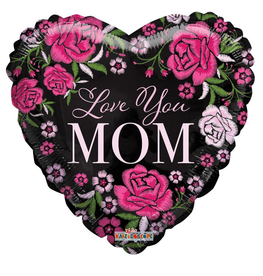 Packaged Love You Mom Foil Balloon – 5 pack