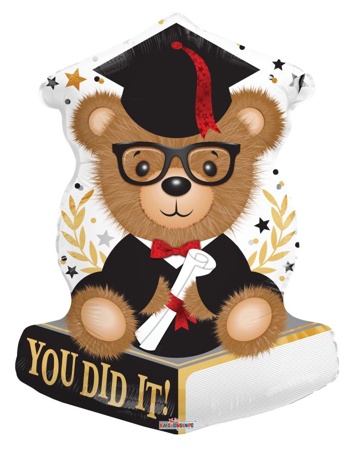 Packaged Graduation Bear balloons - 5 pack