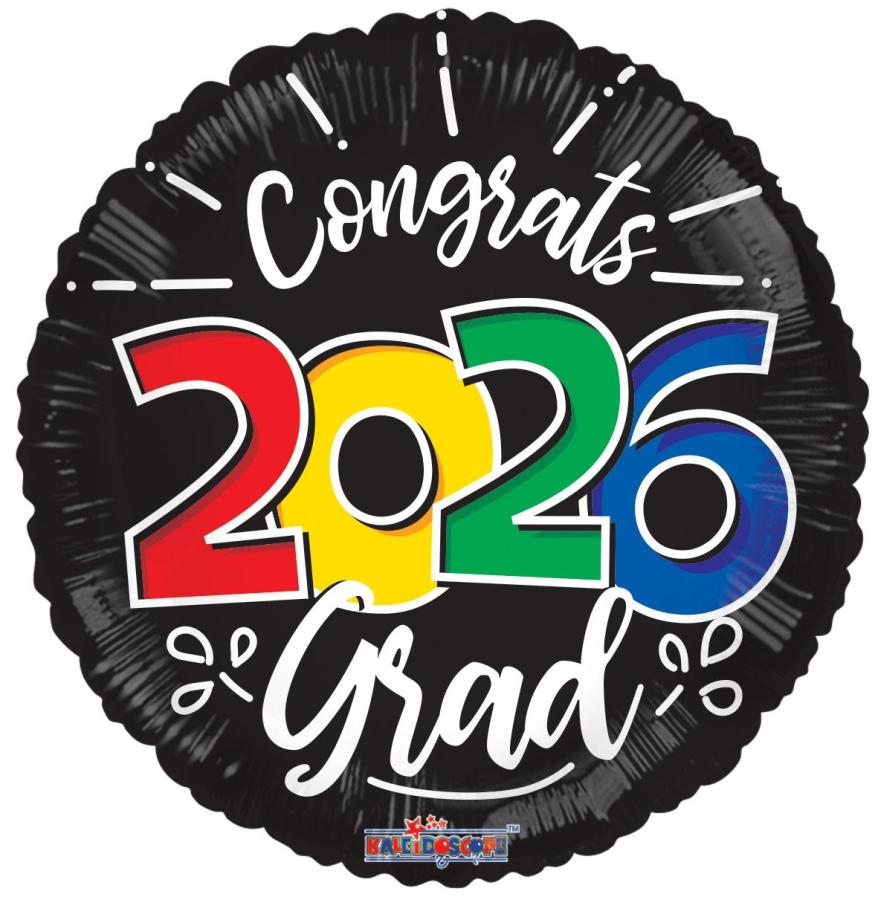 Class of 2026 Graduation Foil Balloon – 5 pack