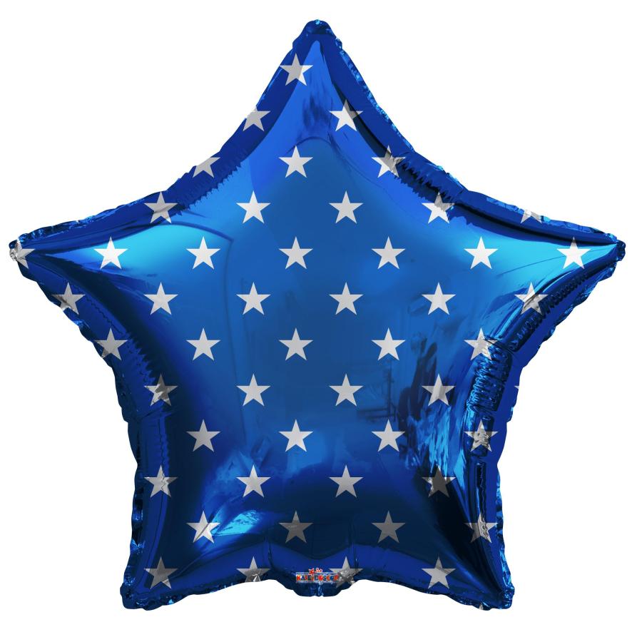Decorator Stars on Blue balloons - 5 pack