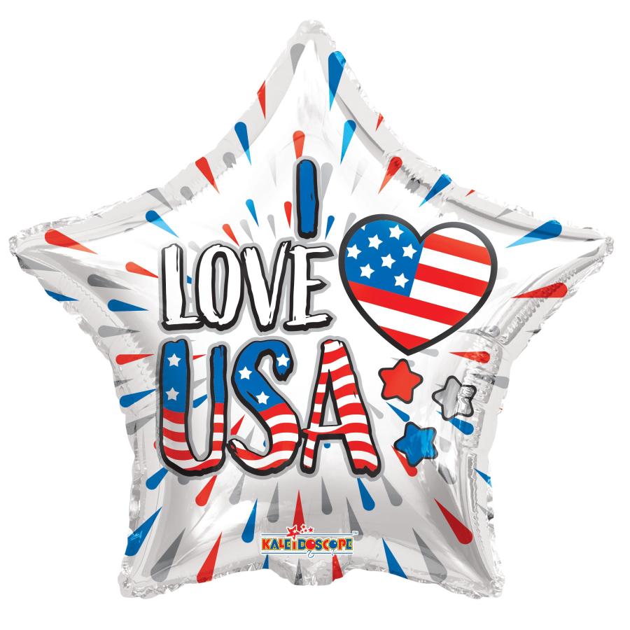 I Love USA balloons - 5 pack