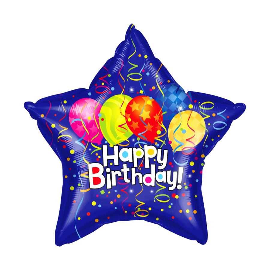 Birthday Foil Balloon with Ribbon Attached – 10 pack
