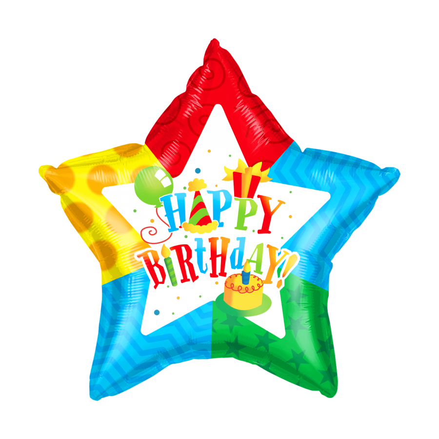 Birthday Foil Balloon with Ribbon Attached – 10 pack