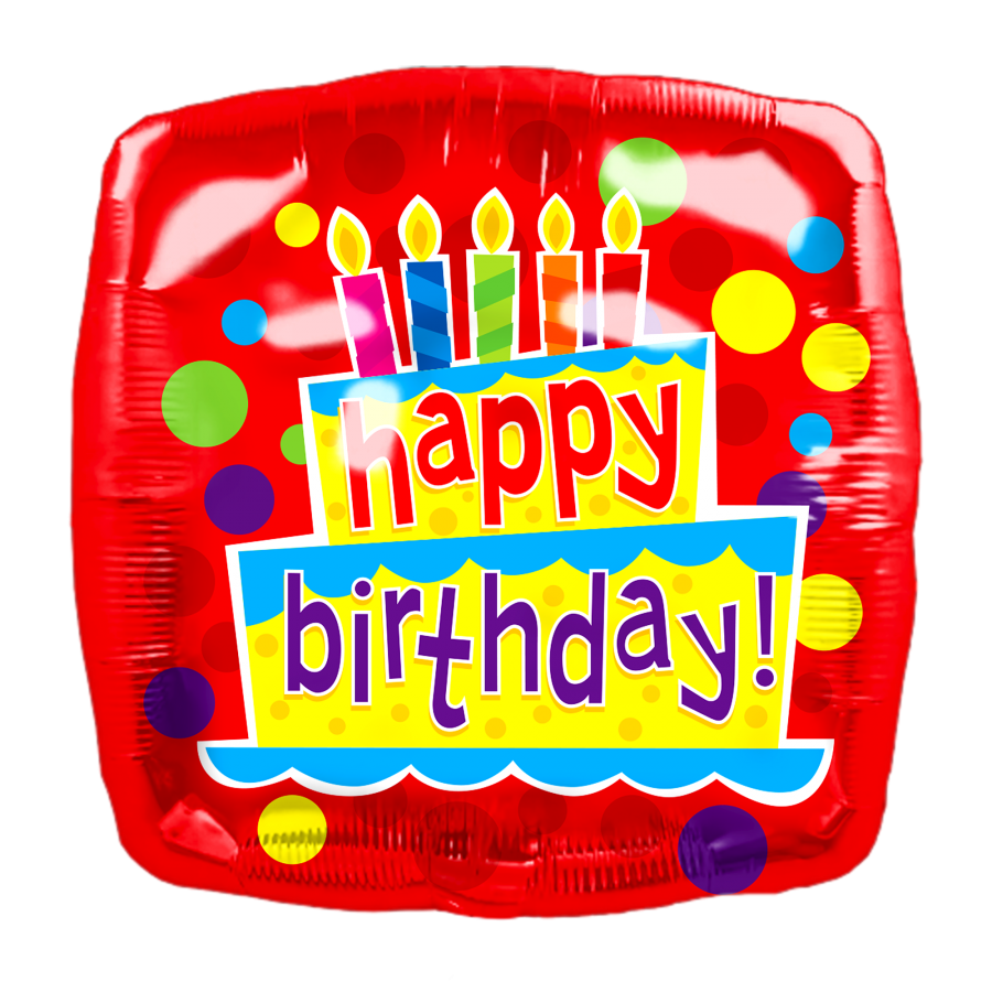 Birthday Foil Balloon with Ribbon Attached – 10 pack