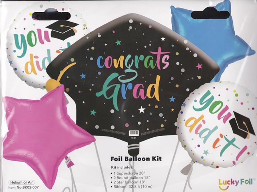 Graduation Foil Balloon Bouquet Kit – 5 pack