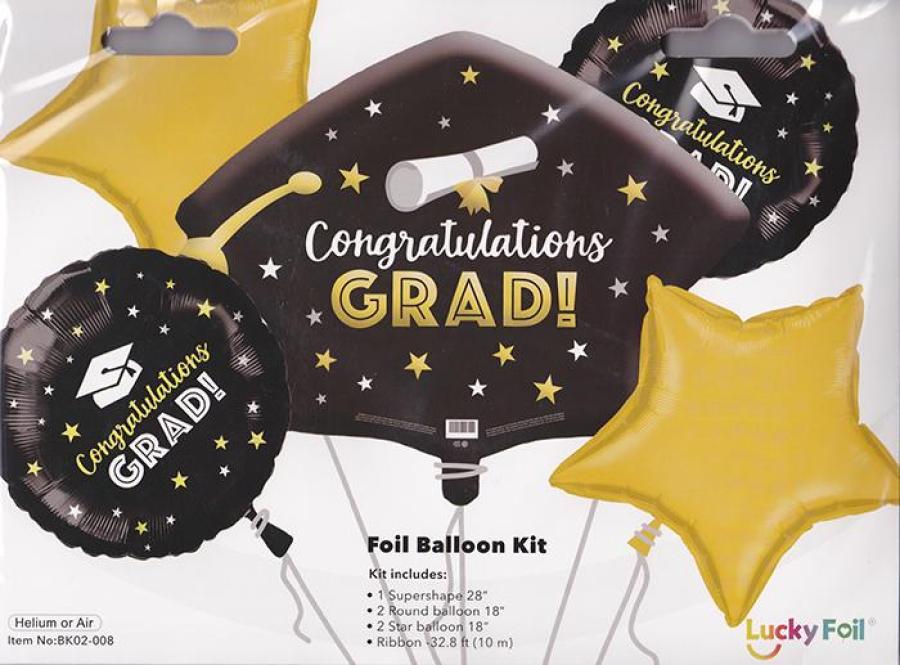 Graduation Foil Balloon Bouquet Kit – 5 pack