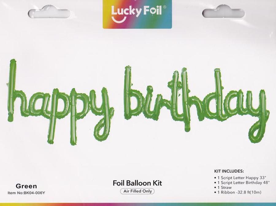 "Happy Birthday" Script Balloon in Green