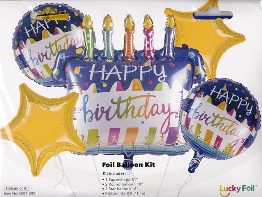 Birthday Foil Balloon Bouquet Kit – 5 pack