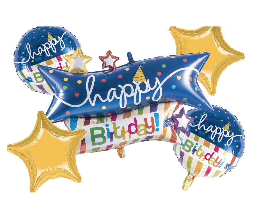 Birthday Foil Balloon Bouquet Kit – 5 pack