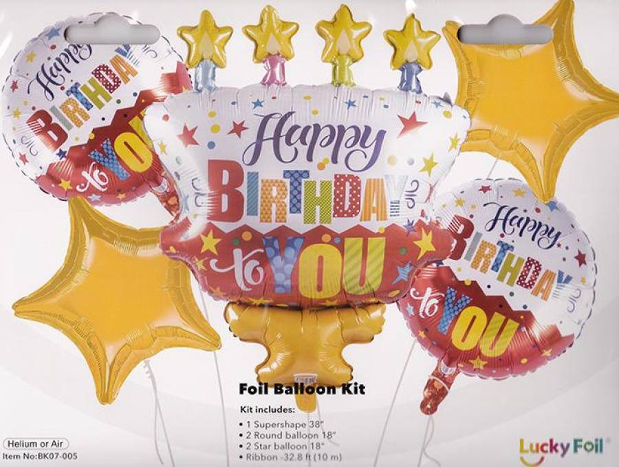 Birthday Foil Balloon Bouquet Kit – 5 pack