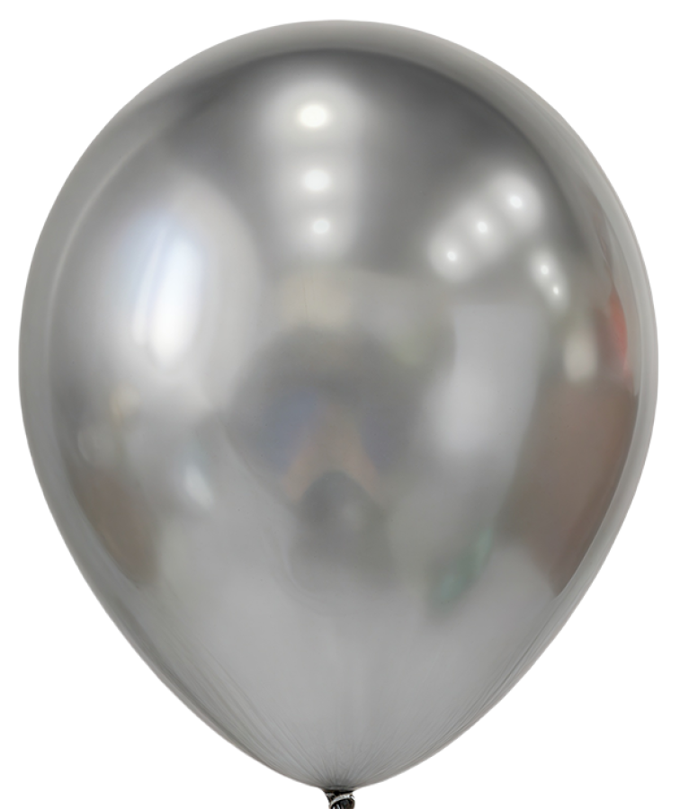 Silver Chrome Latex Balloons – 100 ct.