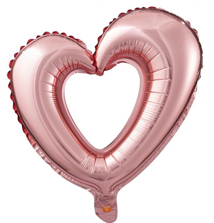 40" Rose Gold Open Heart Foil Balloon – 5 pack