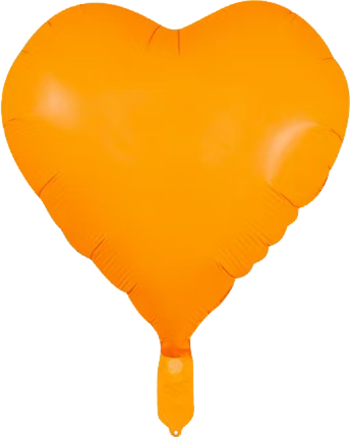 Neon Orange Heart Foil Balloon – 10 pack