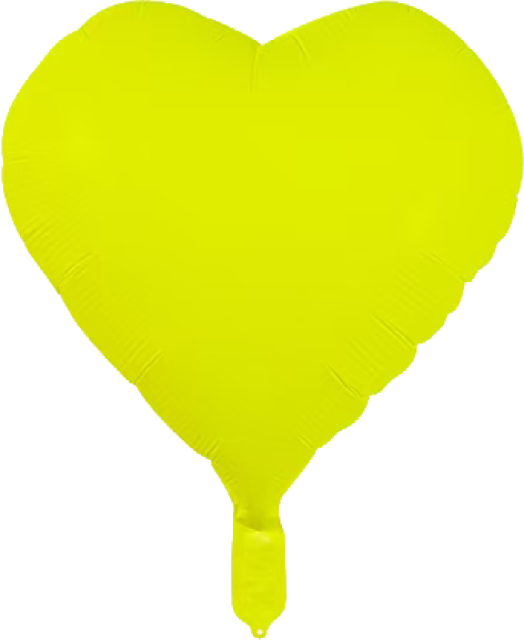 Neon Yellow Heart Foil Balloon – 10 pack