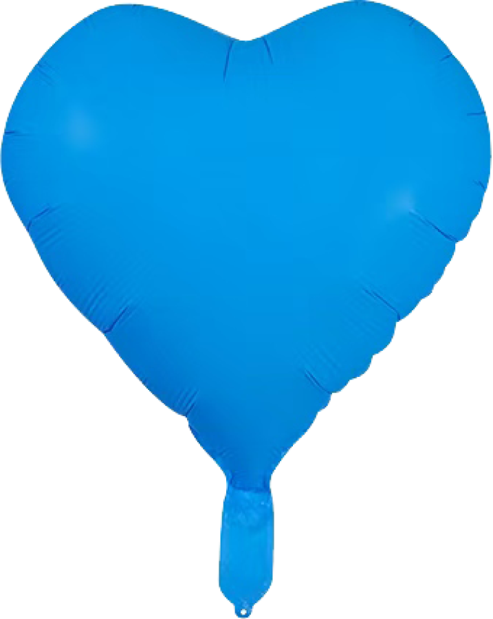 Neon Blue Heart Foil Balloon – 10 pack