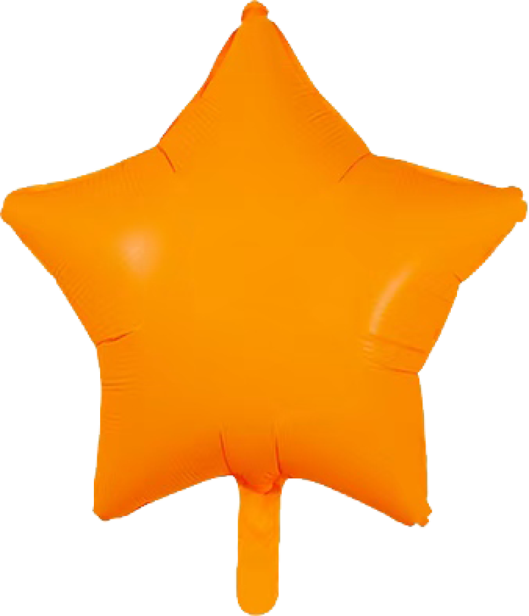 Neon Orange Star Balloon – 10 pack
