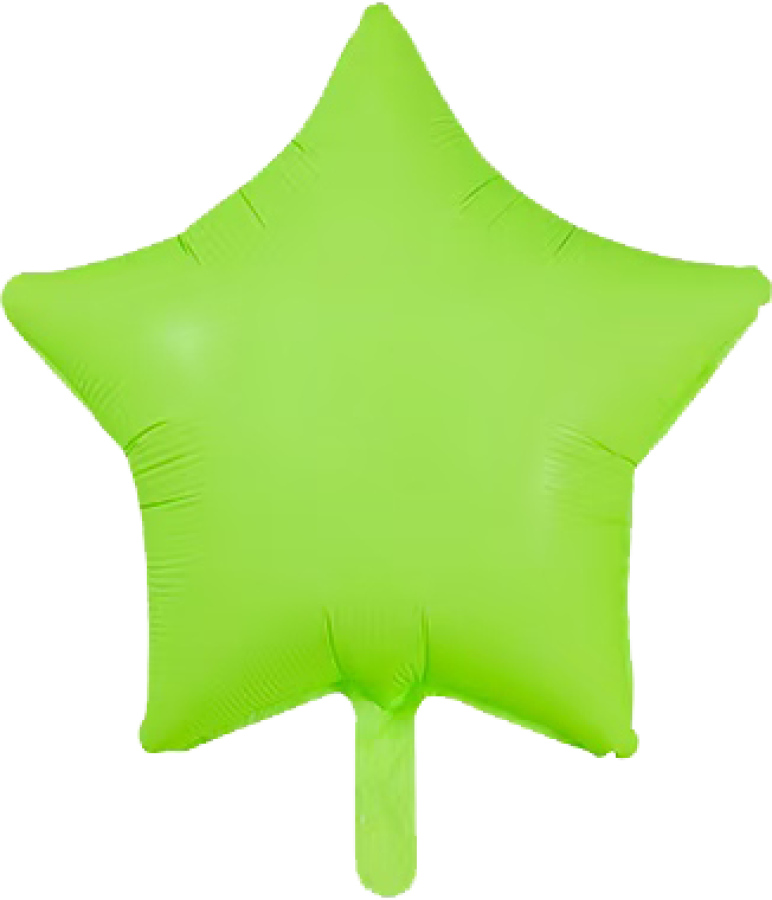 Neon Green Star Balloon – 10 pack