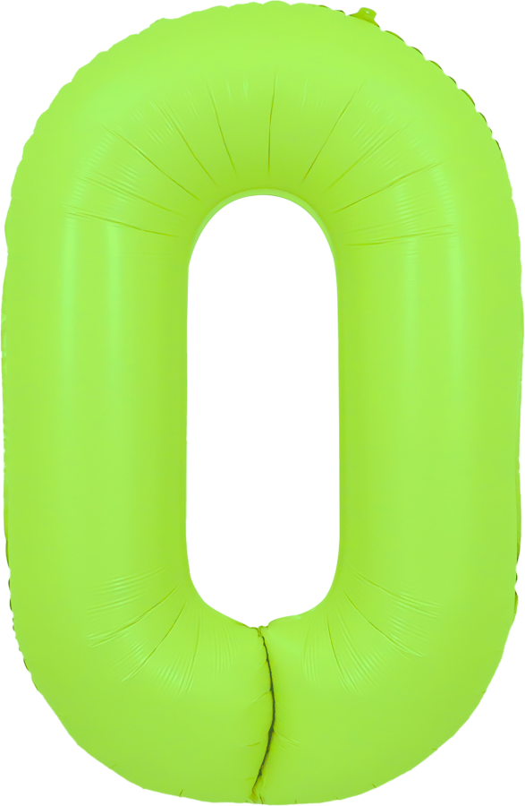 34" Neon Green Number 0
