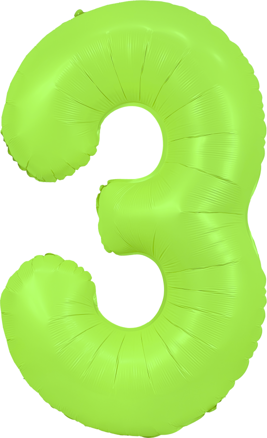 34" Neon Green Number 3