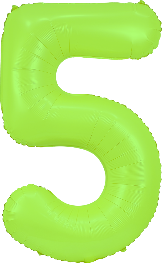 34" Neon Green Number 5