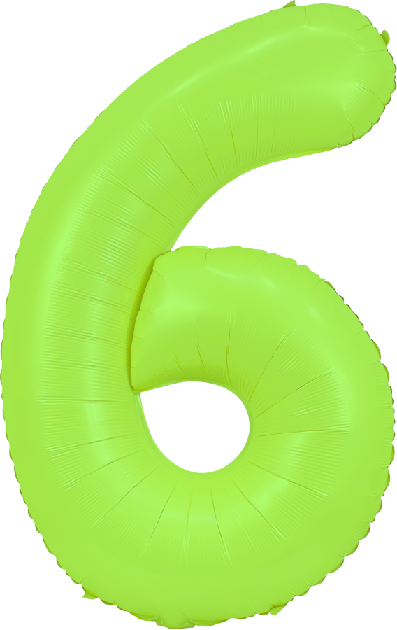 34" Neon Green Number 6
