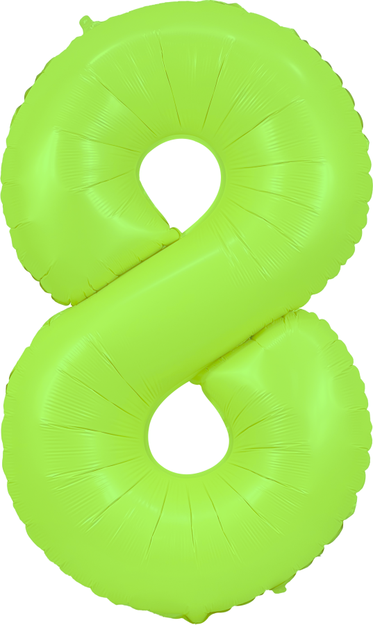 34" Neon Green Number 8
