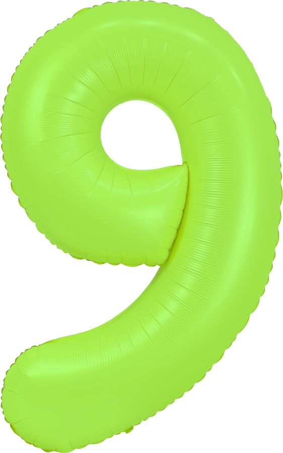 34" Neon Green Number 9