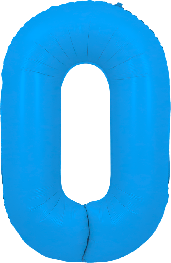 34" Neon Blue Number 0