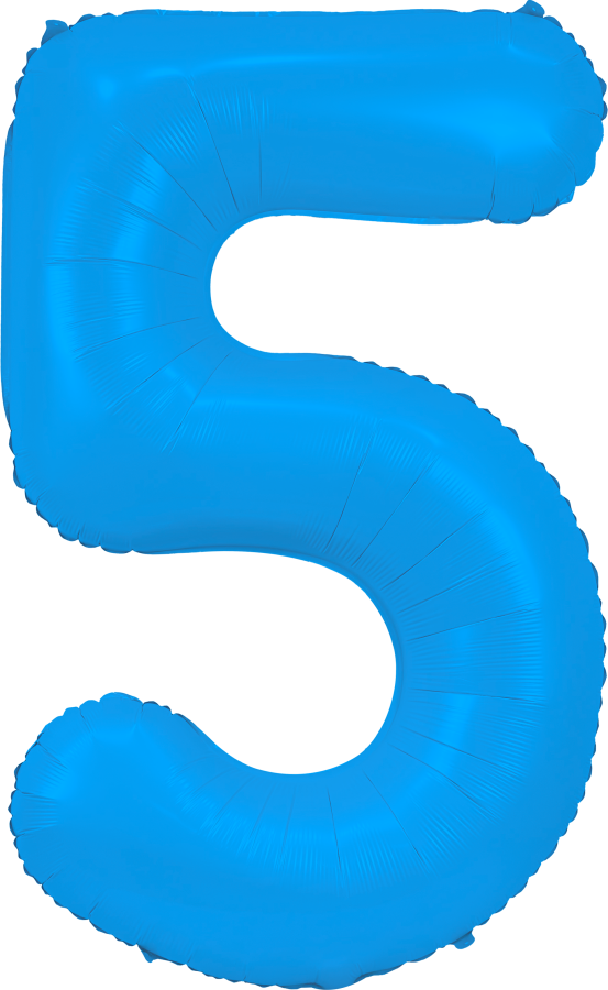 34" Neon Blue Number 5
