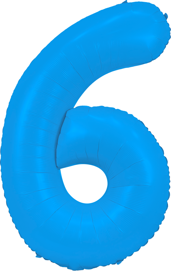 34" Neon Blue Number 6