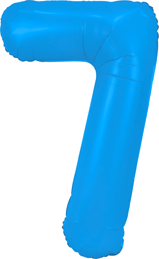 34" Neon Blue Number 7