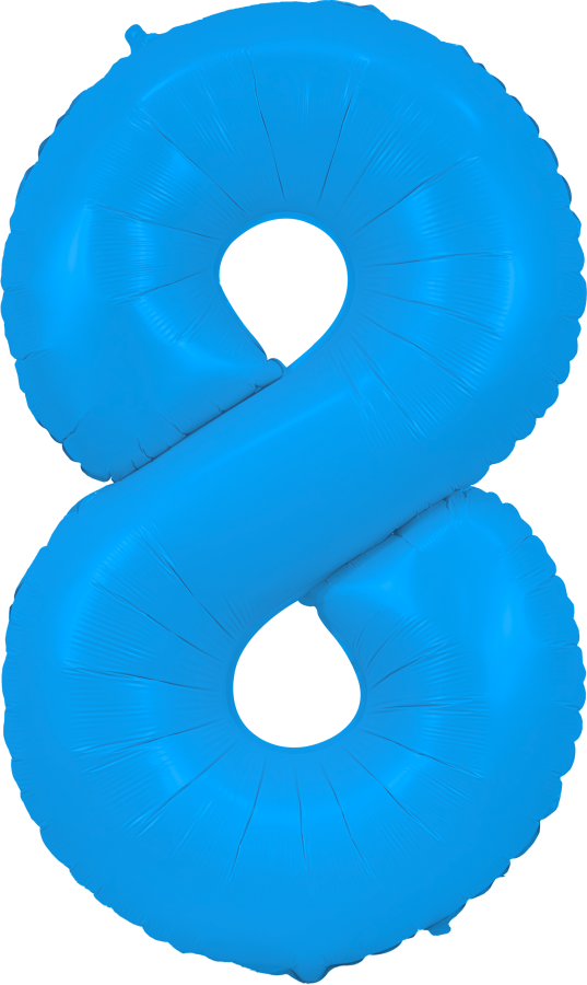 34" Neon Blue Number 8