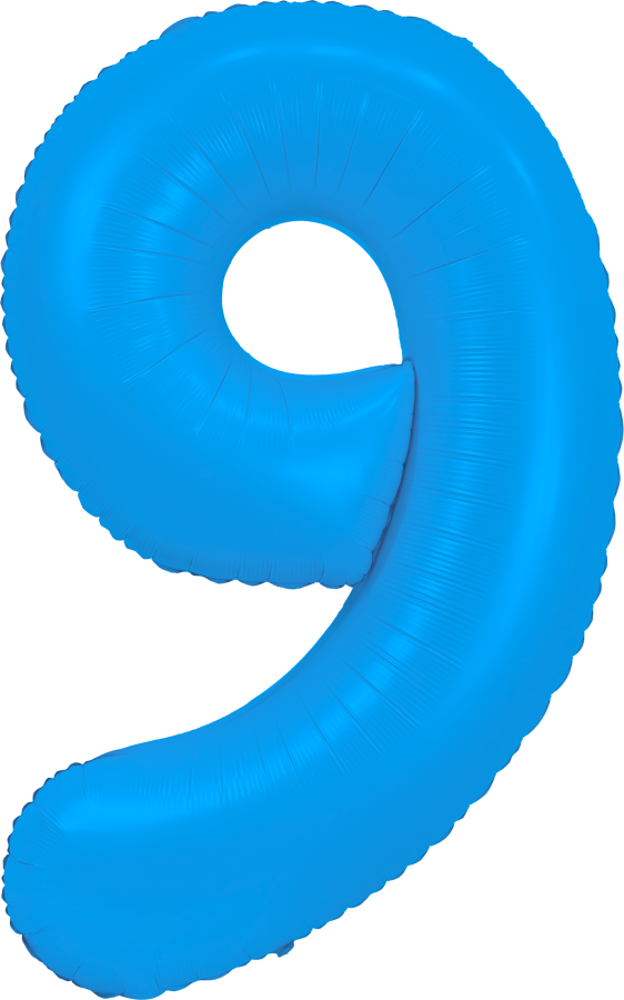 34" Neon Blue Number 9