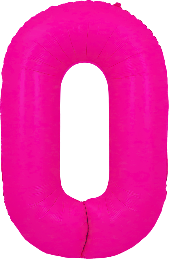 34" Neon Pink Number 0