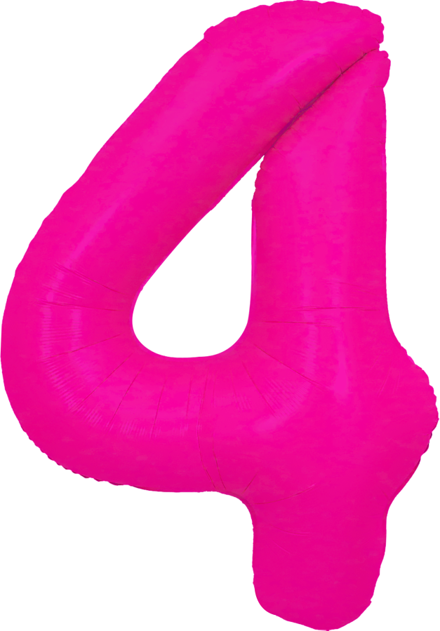 34" Neon Pink Number 4
