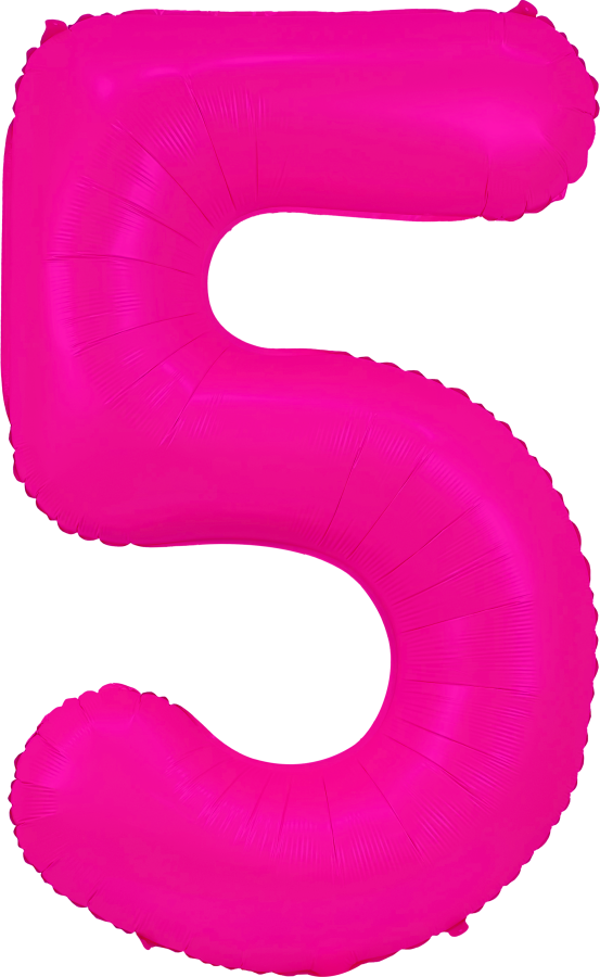 34" Neon Pink Number 5