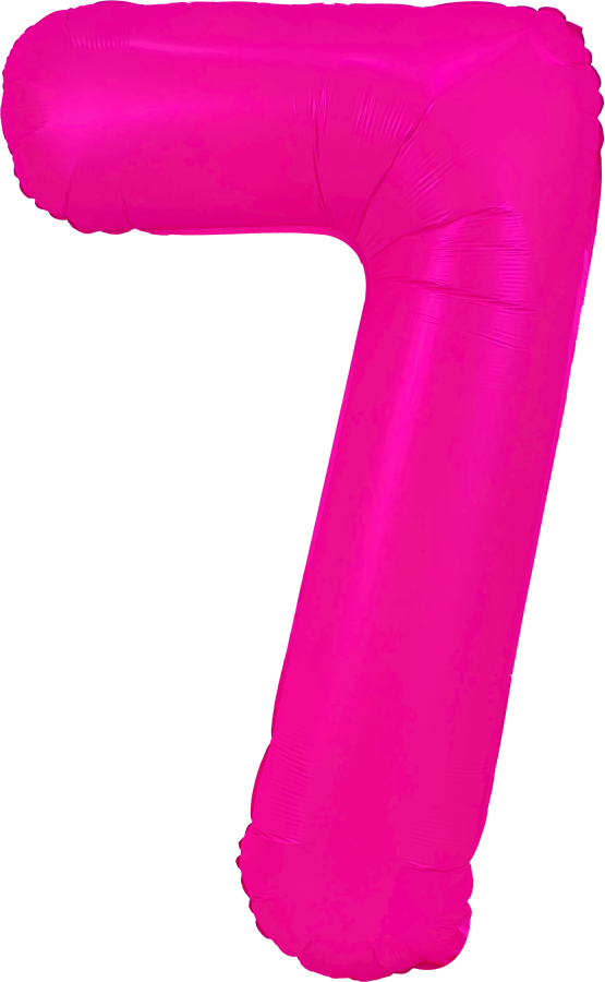 34" Neon Pink Number 7